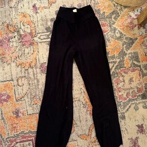 Black Cropped Knit Pants